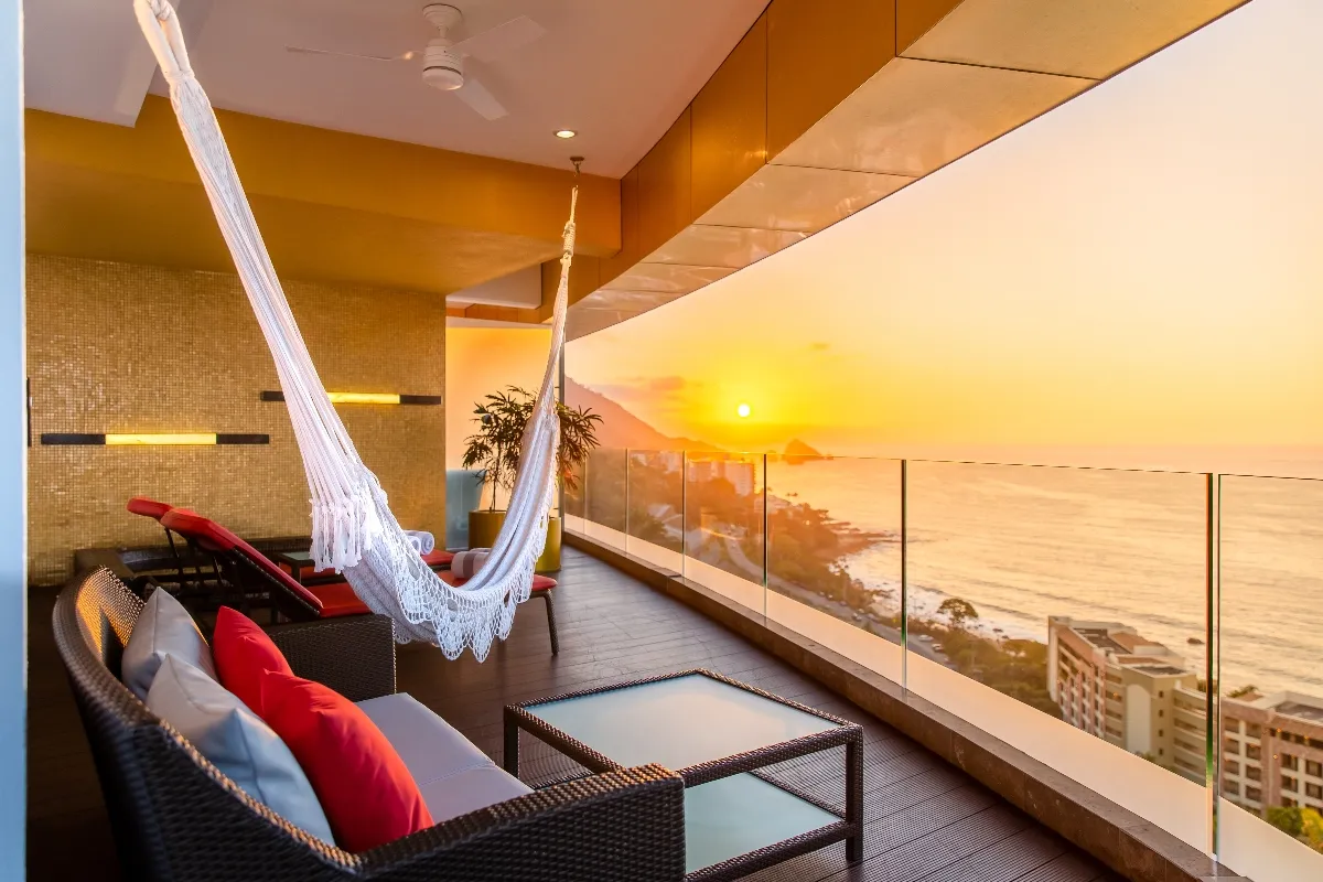 sunset view from hotel mousai puerto vallarta suite