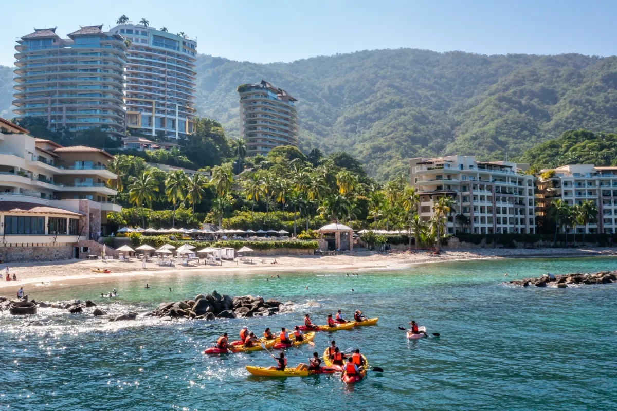 Kayaking tour on a sunny day at Garza Blanca Puerto Vallarta